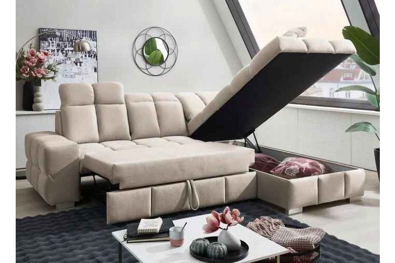 Угловой диван - Lucia (Pаскладной с ящиком для белья)