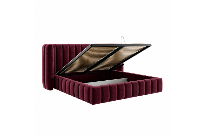 Upholstered bed 180x200 - Marigold with bed slat (With storage box)