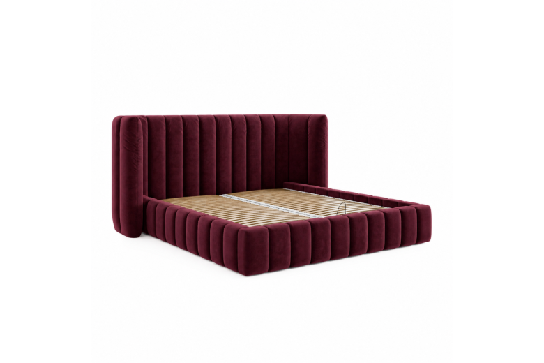 Upholstered bed 180x200 - Marigold with bed slat (With storage box)