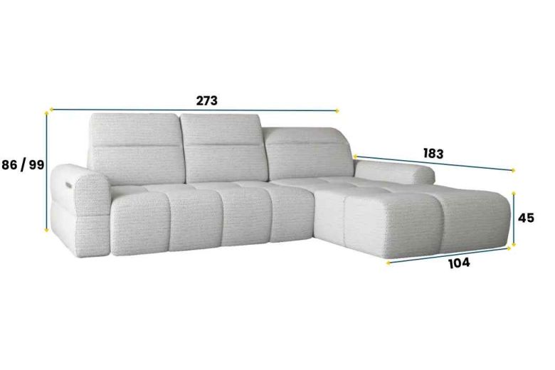 Corner sofa - Mateo (Pull-out bed with storage box)