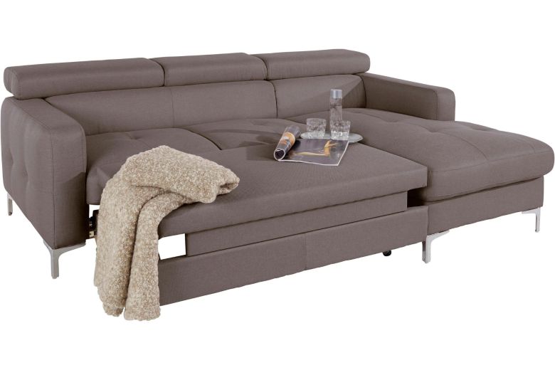 Leather corner sofa - Sammy (Pull-out with storage box)