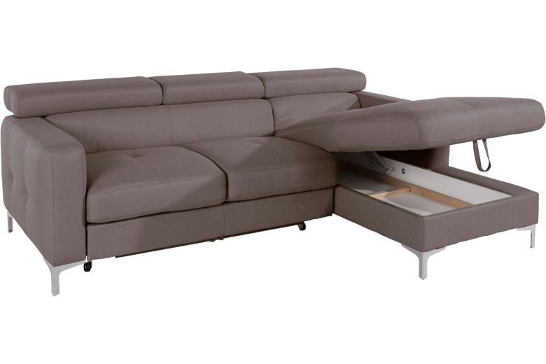 Leather corner sofa - Sammy (Pull-out with storage box)