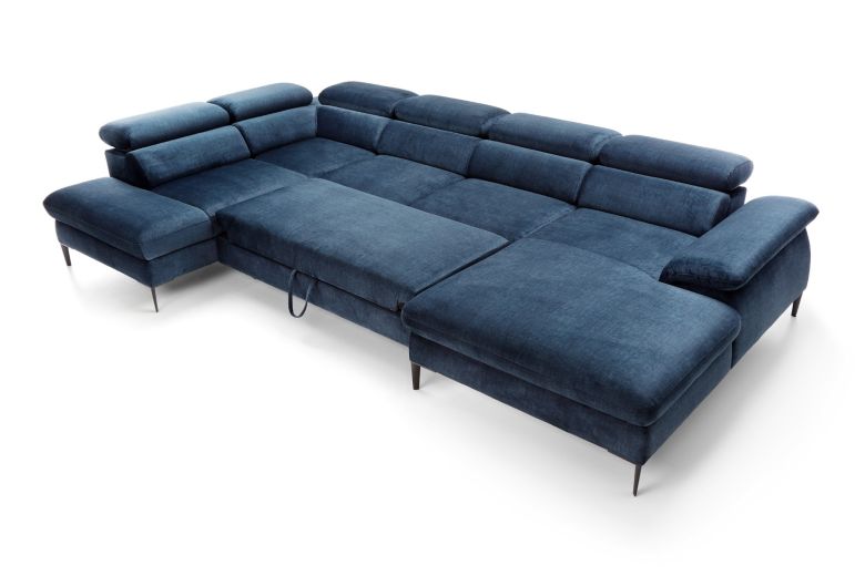 U shape sofa - Blues (Pull-out with storage box)