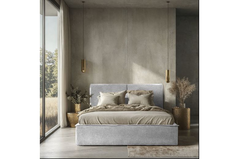 Upholstered bed 160x200 - Chiara with bed slat (With storage box)
