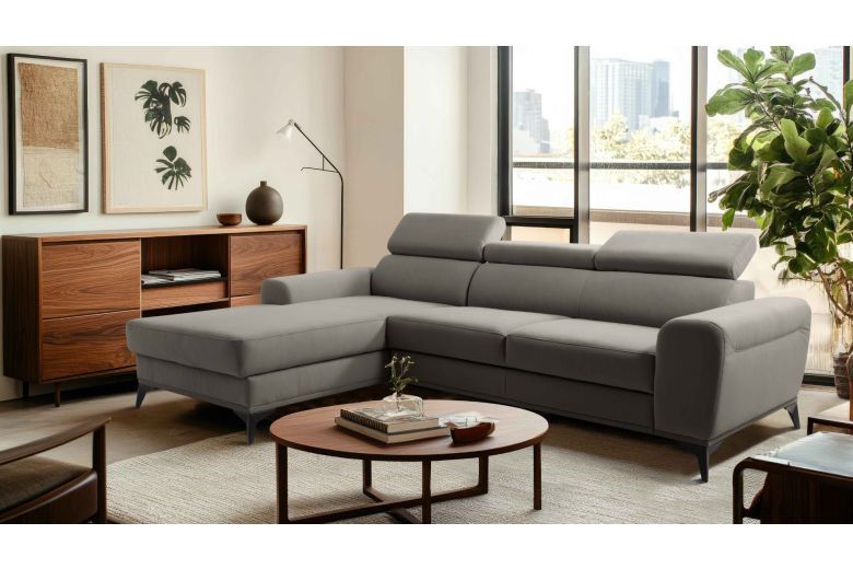 Leather corner sofa - Flavio (Pull-out with storage box) Leather corner sofa - Flavio (Pull-out with storage box)