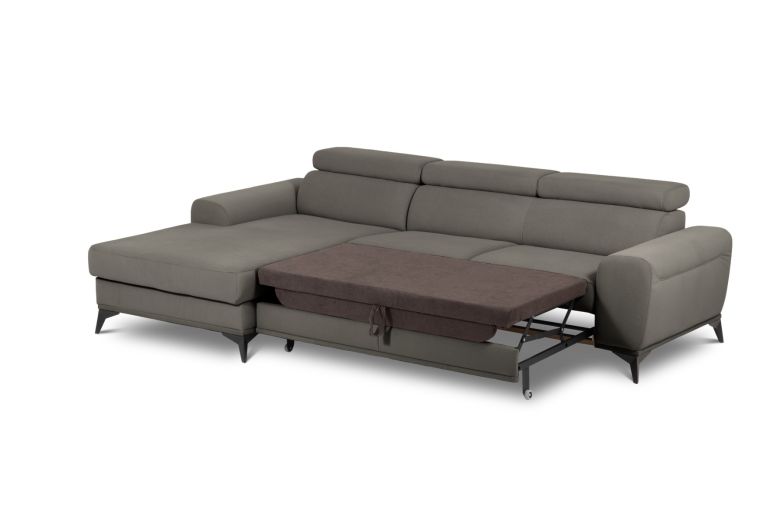 Leather corner sofa - Flavio (Pull-out with storage box) Leather corner sofa - Flavio (Pull-out with storage box)