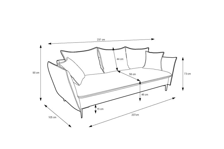 3-местный диван - Livorno (Pаскладной с ящиком для белья)