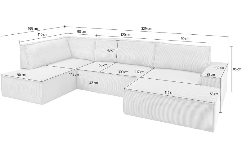 Wohnlandschaft - Sherwood (Pull-out with storage box) Wohnlandschaft - Sherwood (Pull-out with storage box)