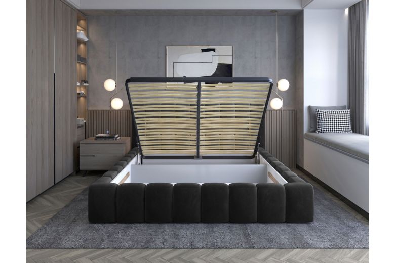 Upholstered bed - Lami (With storage box)