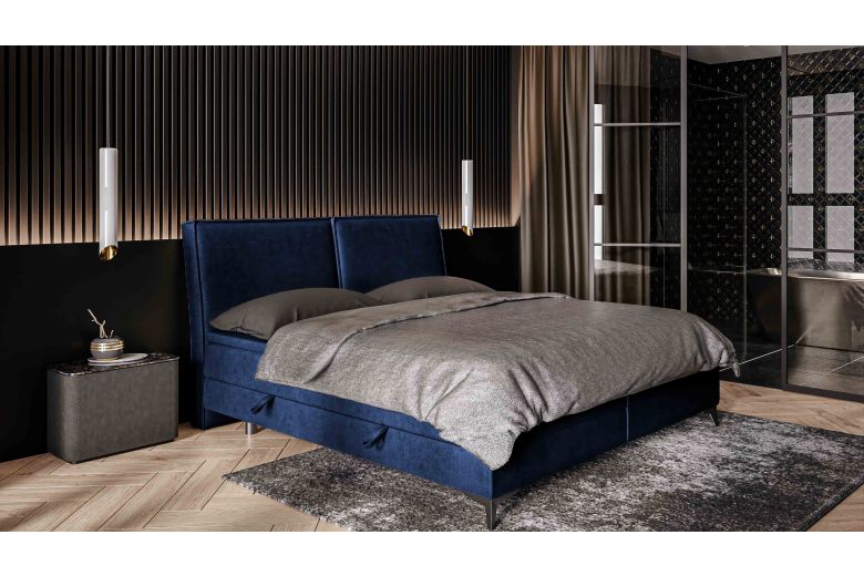 Upholstered bed 160x200 - Lolly (With storage box)