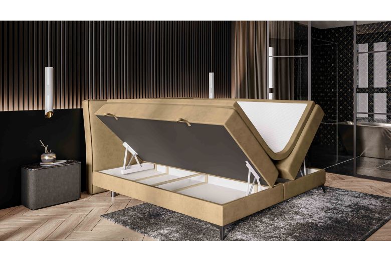 Upholstered bed 160x200 - Lolly (With storage box)