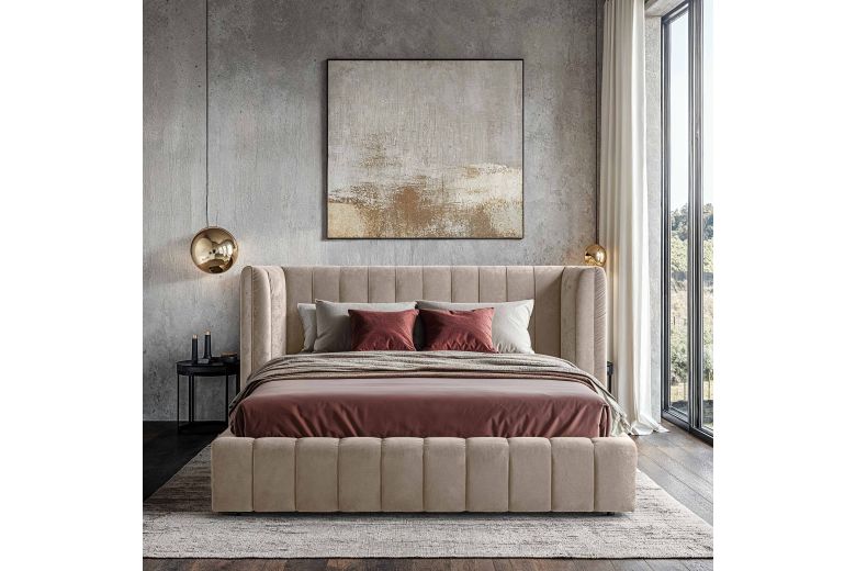 Upholstered bed 180x200 - Marigold with bed slat (With storage box)