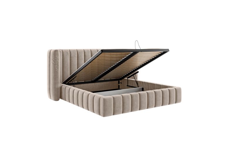 Upholstered bed 180x200 - Marigold with bed slat (With storage box)