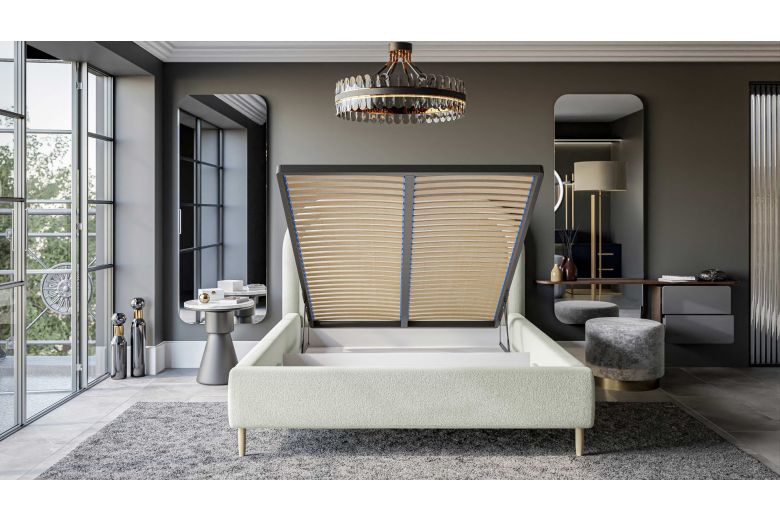 Upholstered bed - Melany (With storage box)