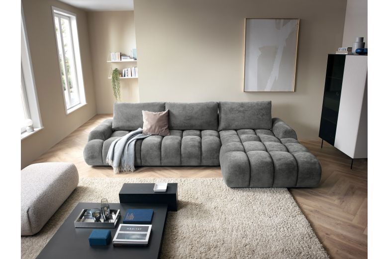 Γωνιακός καναπές - Rimini (Συρόμενο με κουτί αποθήκευσης)