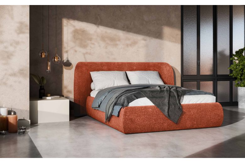 Upholstered bed 160x200 - Rita (With storage box)