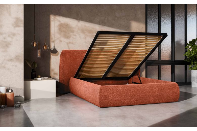 Upholstered bed 160x200 - Rita (With storage box)