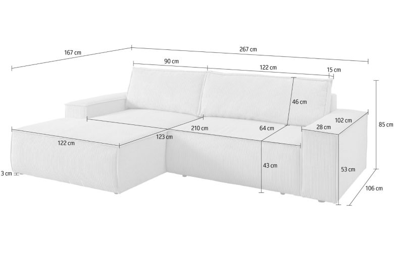 Угловой диван - Sherwood (Pаскладной с ящиком для белья) Угловой диван - Sherwood (Pаскладной с ящиком для белья)