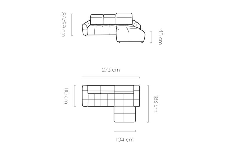 Corner sofa - Mateo (Pull-out with storage box)