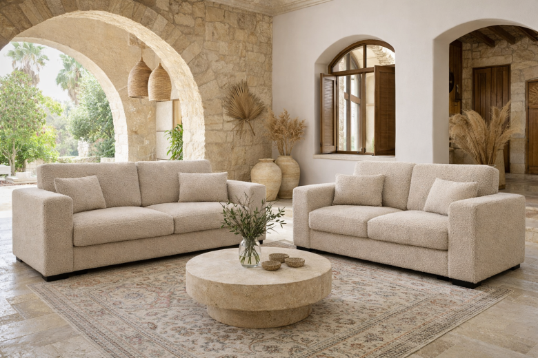 Furniture set 3+2 - Brussels (beige boucle)