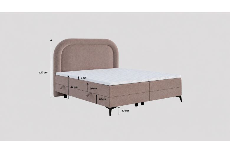 Boxspring bed 140x200 - Mela (With storage box)