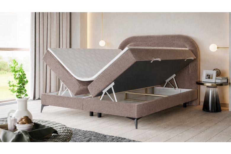 Boxspring bed 140x200 - Mela (With storage box)