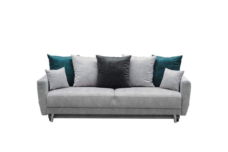 Τριθέσιος καναπές - Mela green (Συρόμενο με κουτί αποθήκευσης)