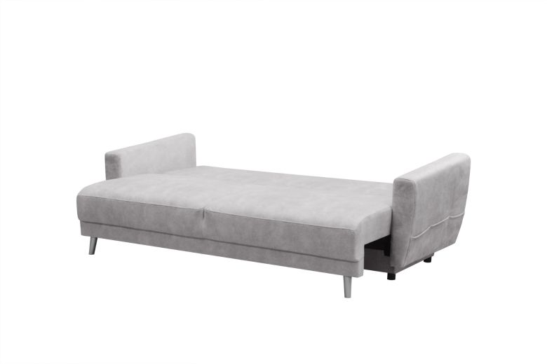 Τριθέσιος καναπές - Mela grey (Συρόμενο με κουτί αποθήκευσης)