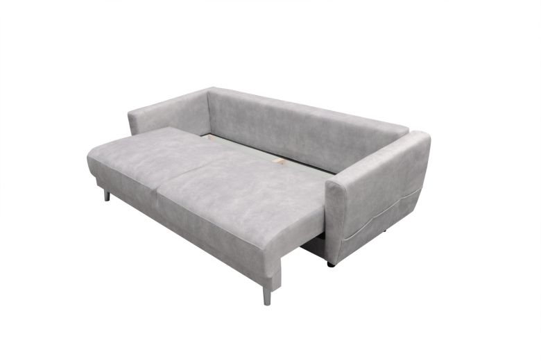 Τριθέσιος καναπές - Mela grey (Συρόμενο με κουτί αποθήκευσης)