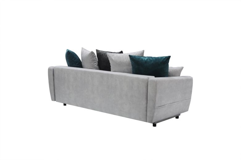 Τριθέσιος καναπές - Mela grey (Συρόμενο με κουτί αποθήκευσης)