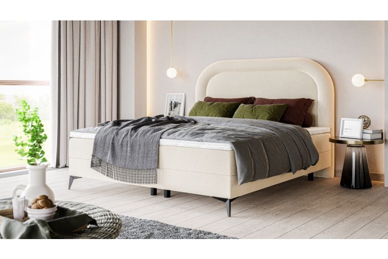 Upholstered bed 160x200 - Mela (With storage box)