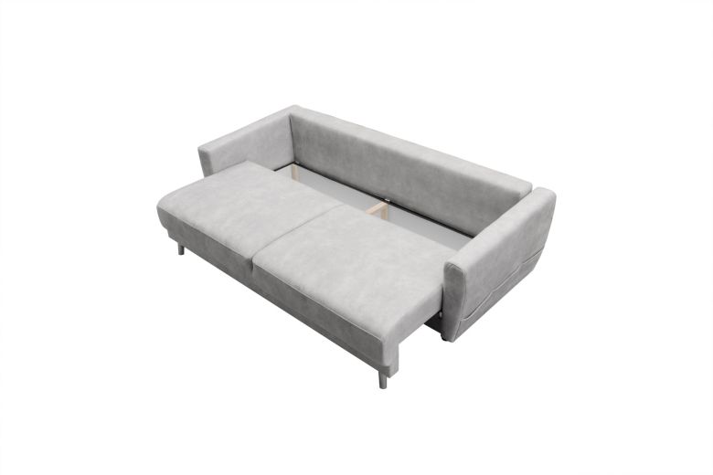 Τριθέσιος καναπές - Mela grey (Συρόμενο με κουτί αποθήκευσης)