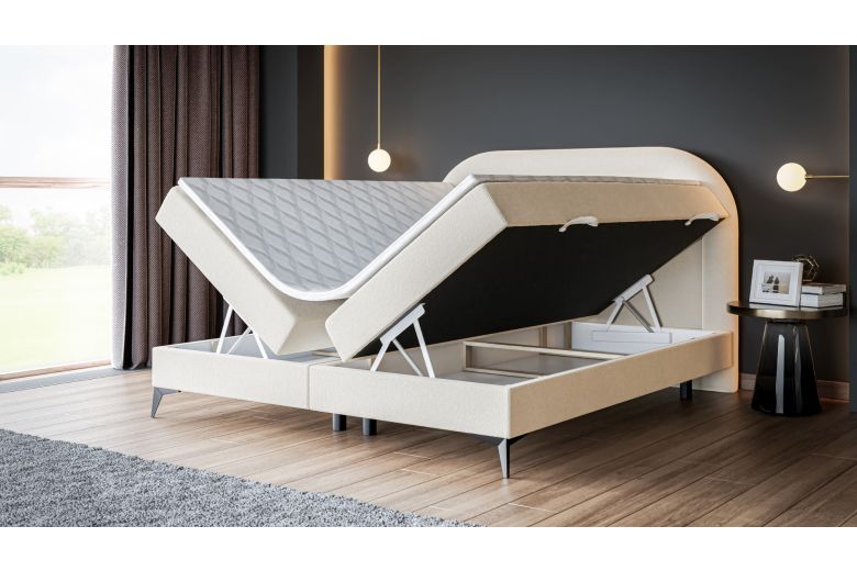 Boxspring bed 200x200 - Mela (With storage box)