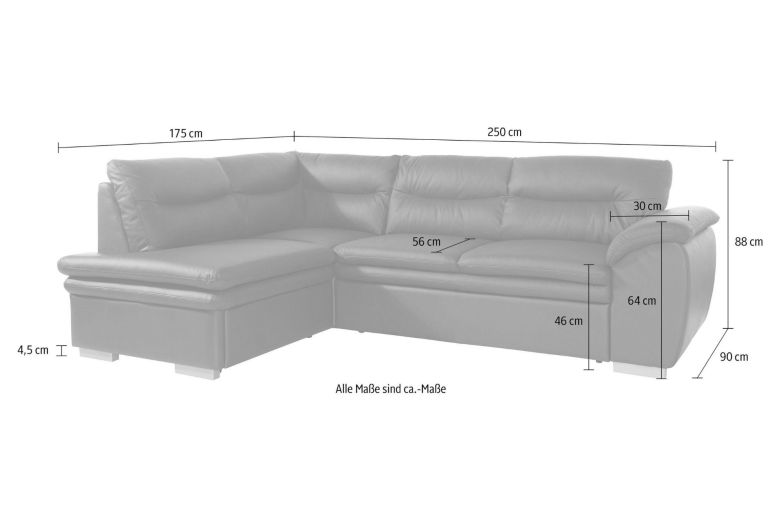 Leather corner sofa XL - Leandra ar krēslu