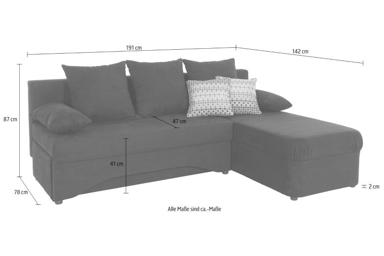Corner sofa - Peking (Pull-out with storage box)