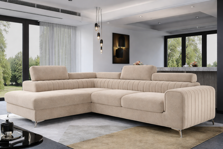 Угловой диван - Laurence (Pаскладной с ящиком для белья)