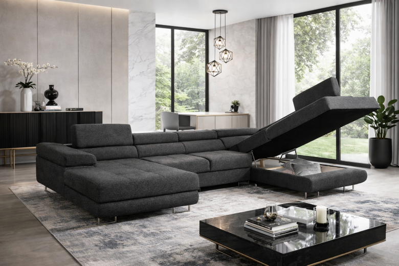 U shape sofa - Anton (Pull-out bed with storage box)