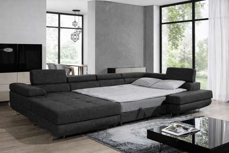 U shape sofa - Anton (Pull-out bed with storage box)