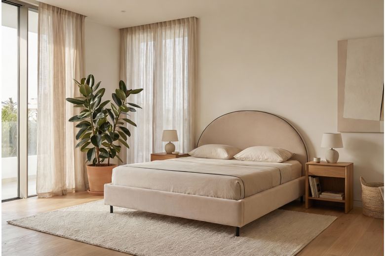 Kровать с обивкой 160x200 - Moon (C ящиком для белья)