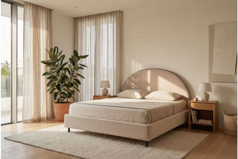 Kровать с обивкой 160x200 - Moon (C ящиком для белья)