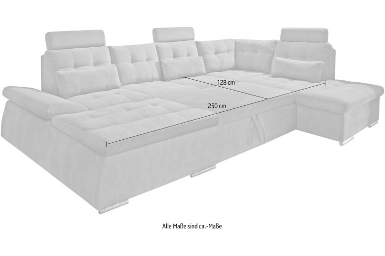 U shape sofa - Nalo (Pull-out bed with storage box)