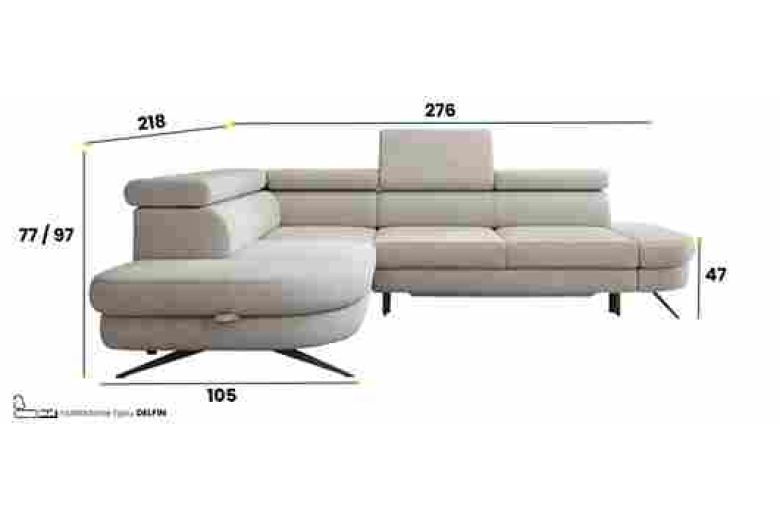 Corner sofa - Otis (Pull-out bed with storage box)