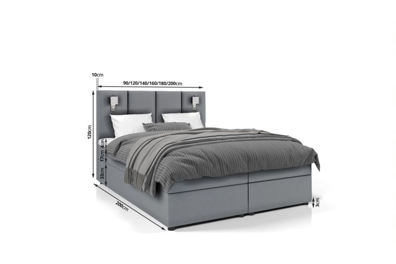 Boxspring bed 160x200 - Parma (With storage box) Boxspring bed 160x200 - Parma (With storage box)