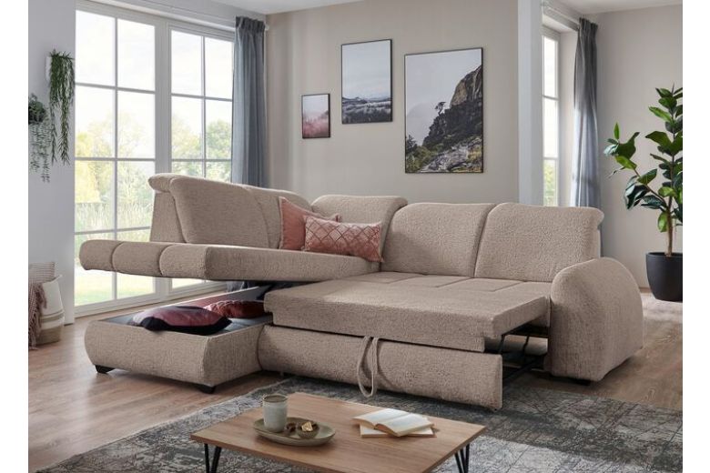 Corner sofa - Paula (Pull-out bed with storage box)