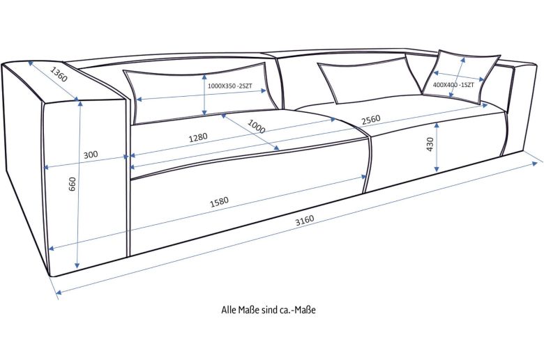 3 seat sofa - Piara XXL
