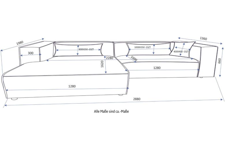 Угловой диван - Piara XXL