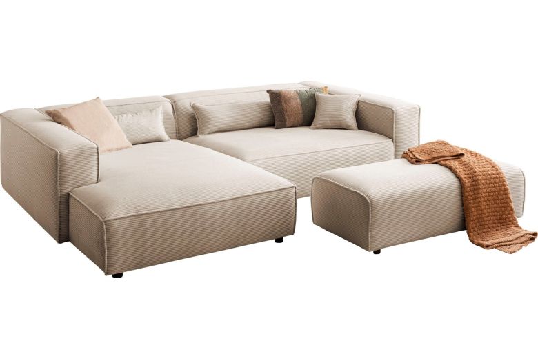 Угловой диван - Piara XXL с пуфом