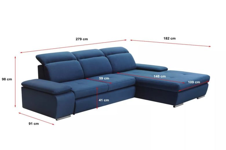 Corner sofa - Primo (Pull-out bed with storage box)