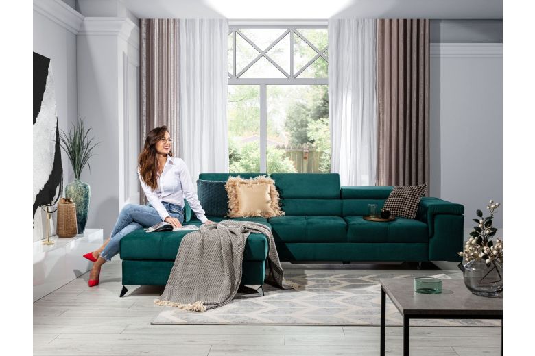 Corner sofa - Ricardo (Pull-out with storage box)