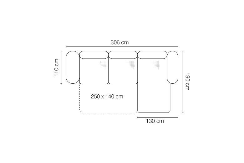 Roma-s-Velūrs - water block-Beige-Recamiere Rechts